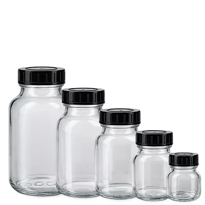 Klare medicinglas med bred hals